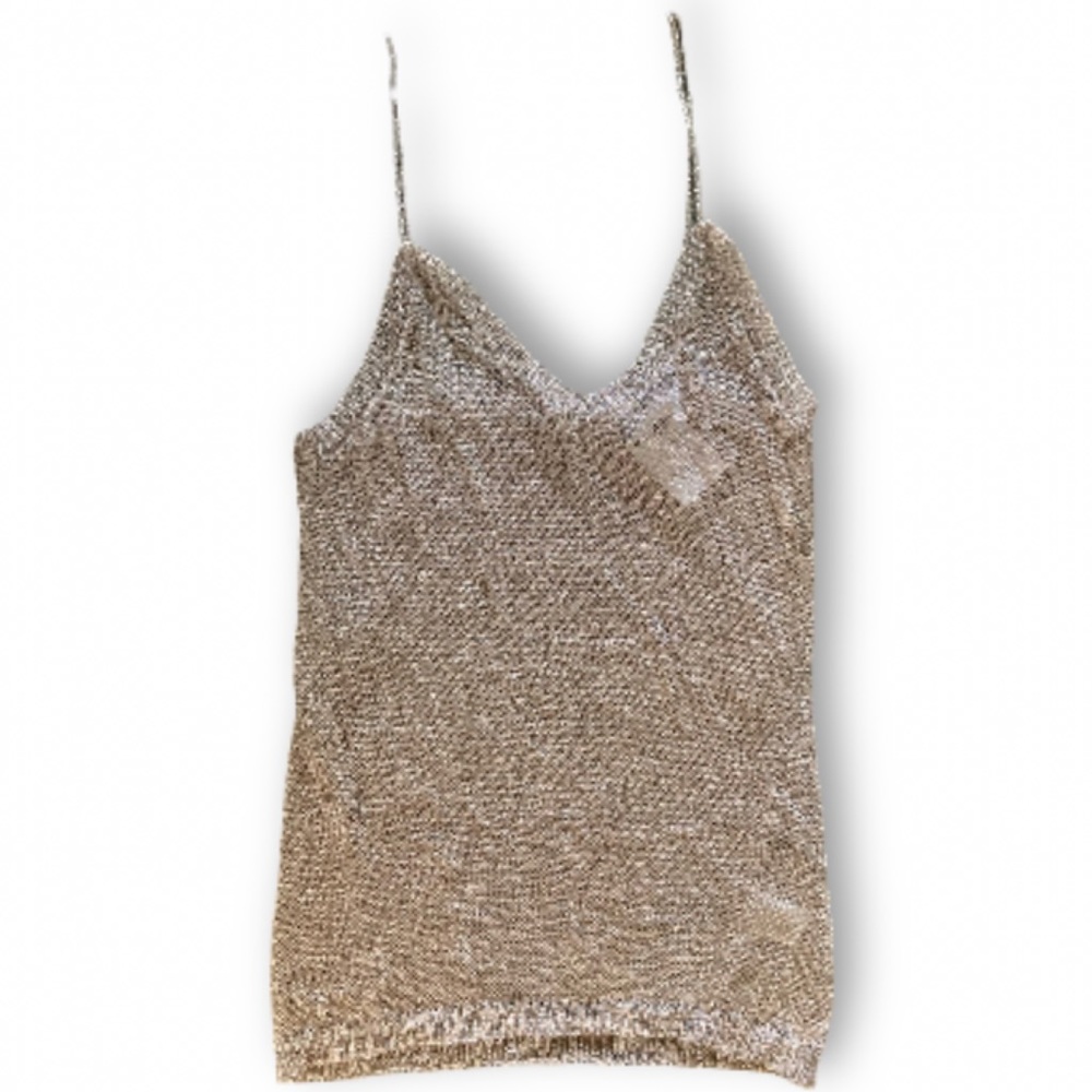 Charlotte Russe mesh tank rose gold/gold, small
